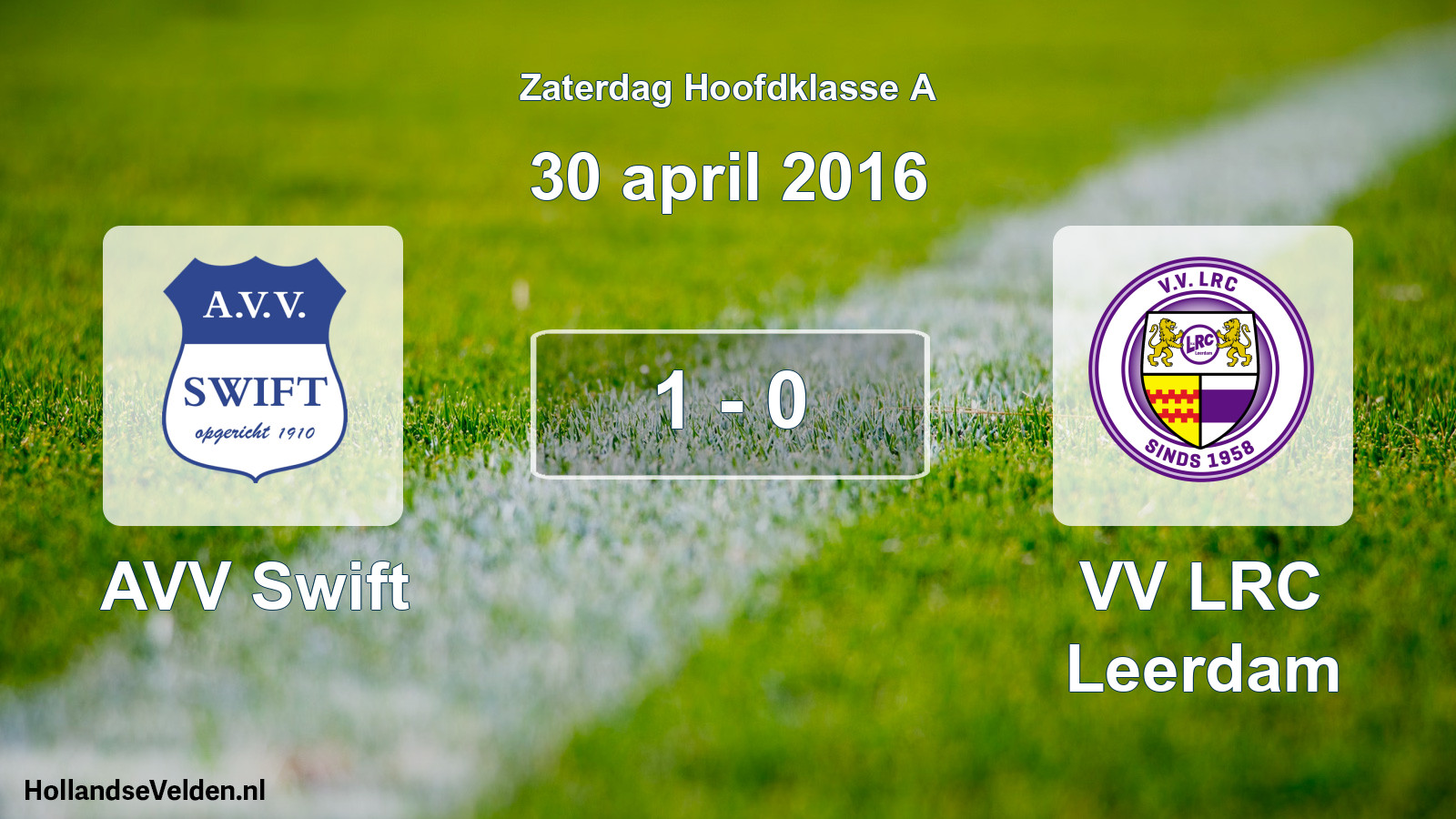 Total number of matches played: AVV Swift - VV LRC Leerdam 1 - 0 (30 April 2016)