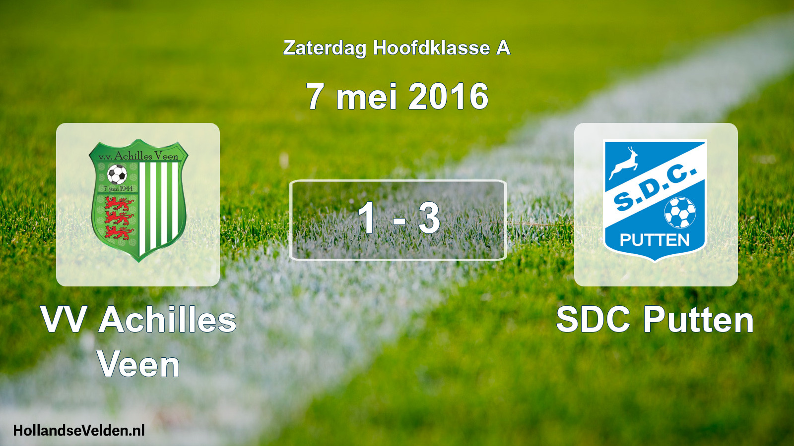 Total number of matches played: VV Achilles Veen - SDC Putten 1 - 3 (7 May 2016)