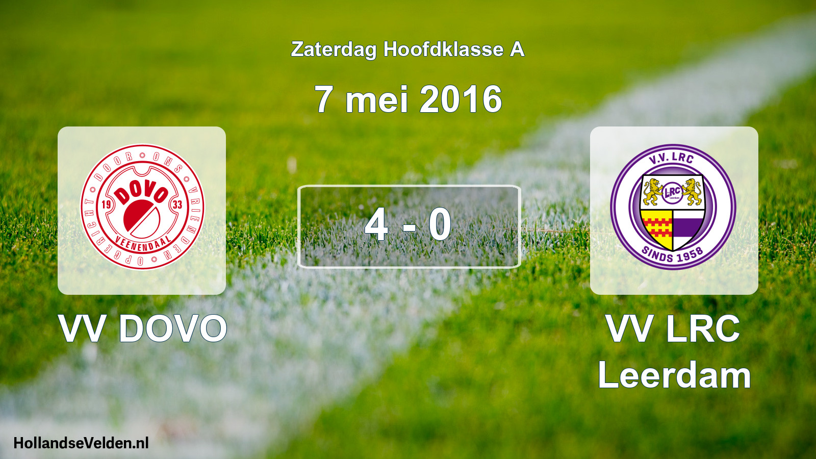 Total number of matches played: VV DOVO - VV LRC Leerdam 4 - 0 (7 May 2016)