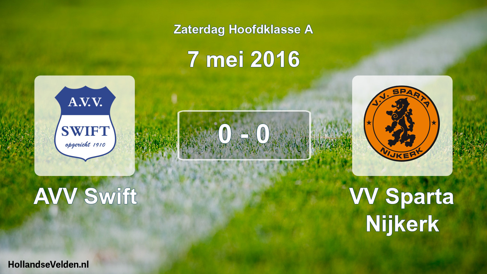 Total number of matches played: AVV Swift - VV Sparta Nijkerk 0 - 0 (7 May 2016)