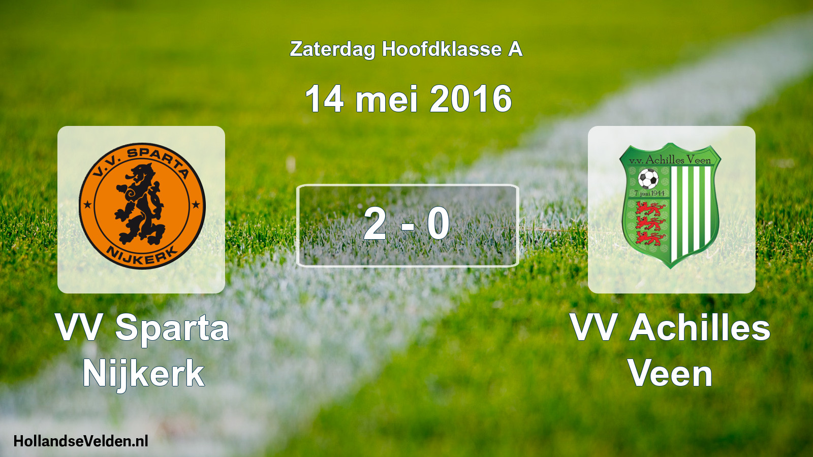 Total number of matches played: VV Sparta Nijkerk - VV Achilles Veen 2 - 0 (14 May 2016)
