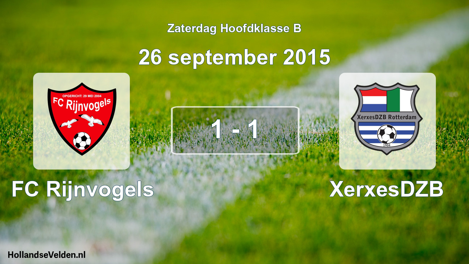 Total number of matches played: FC Rijnvogels - XerxesDZB 1 - 1 (26 September 2015)