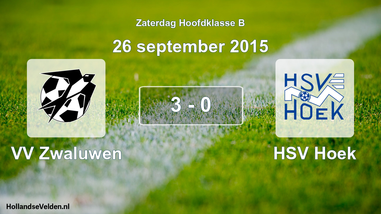 Total number of matches played: VV Zwaluwen - HSV Hoek 3 - 0 (26 September 2015)