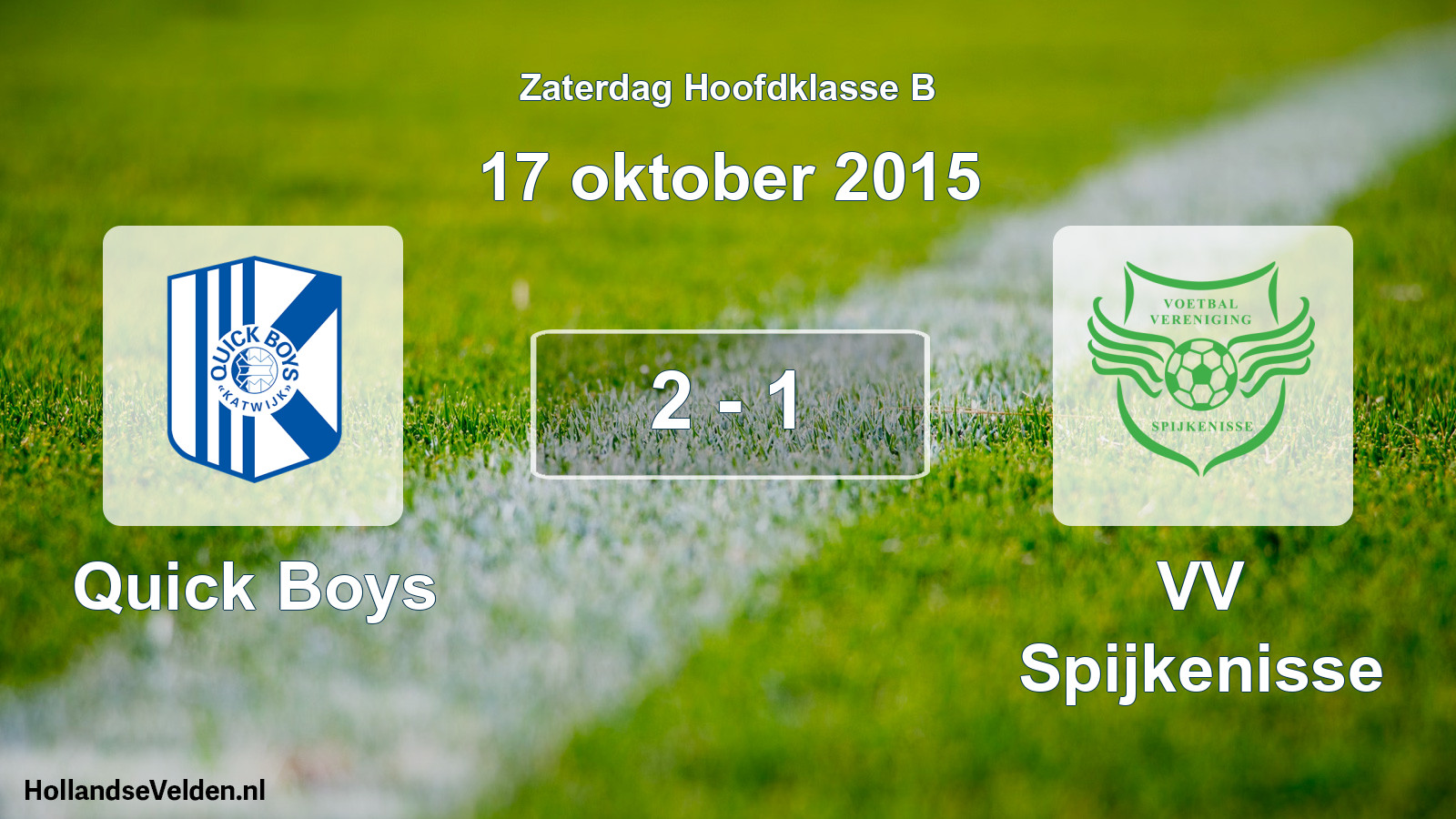 Total number of matches played: Quick Boys - VV Spijkenisse 2 - 1 (17 October 2015)