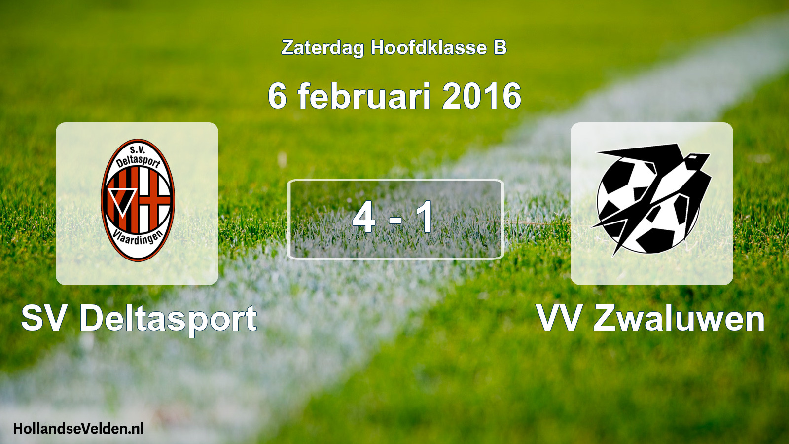 Total number of matches played: SV Deltasport - VV Zwaluwen 4 - 1 (6 February 2016)