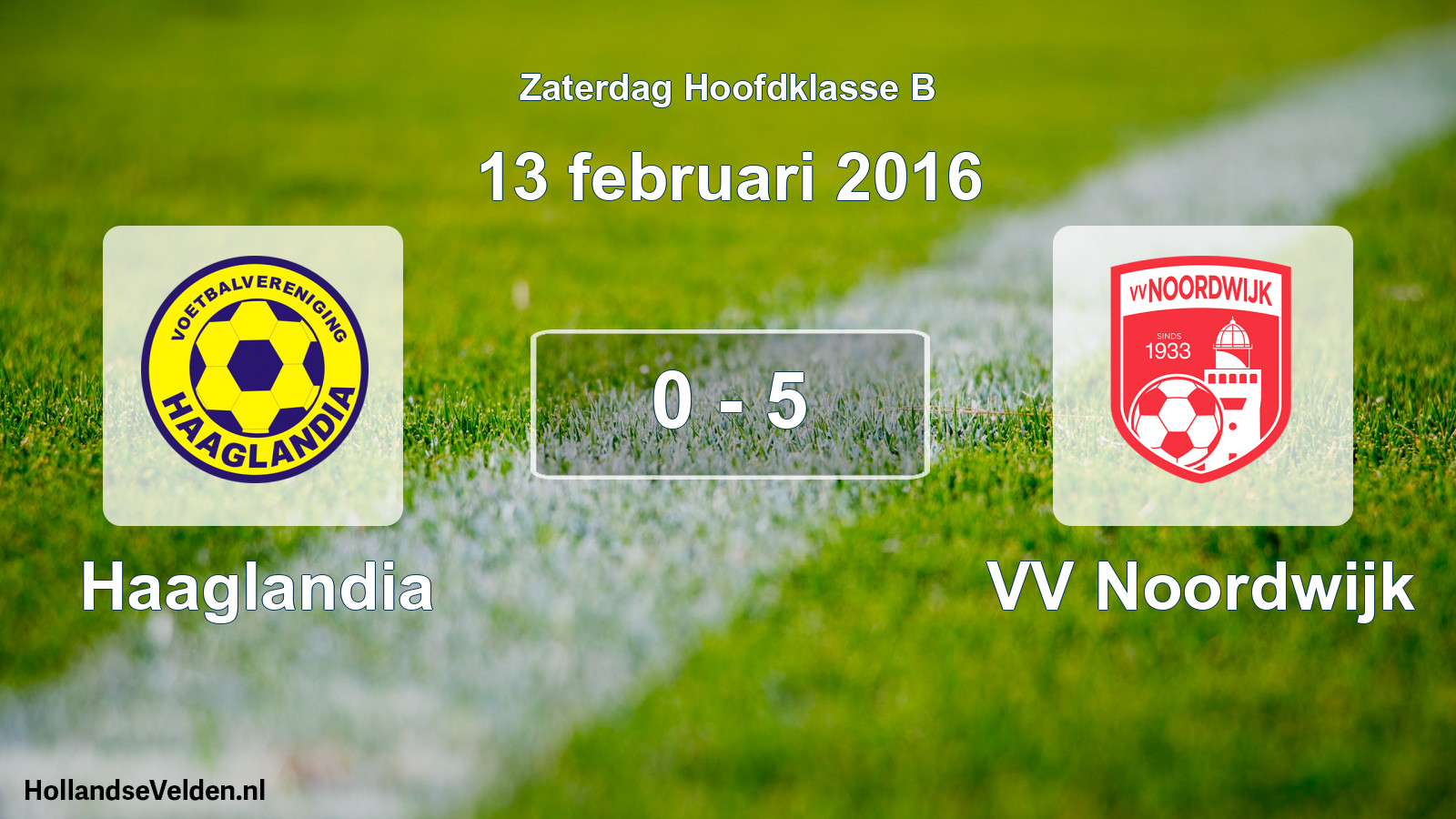 Total number of matches played: Haaglandia - VV Noordwijk 0 - 5 (13 February 2016)