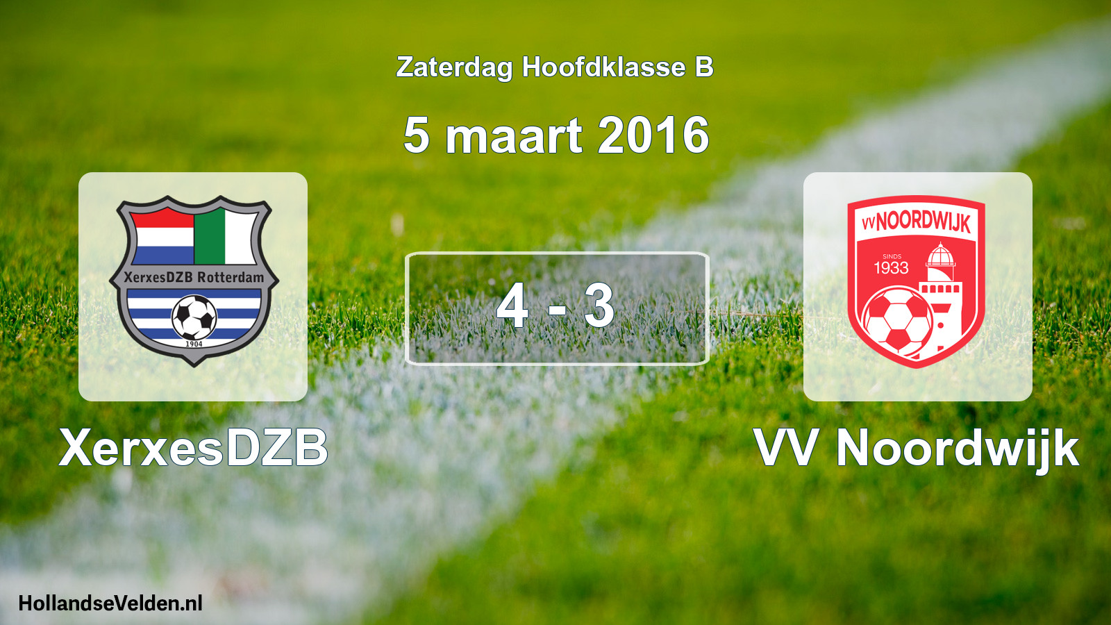 Total number of matches played: XerxesDZB - VV Noordwijk 4 - 3 (5 March 2016)
