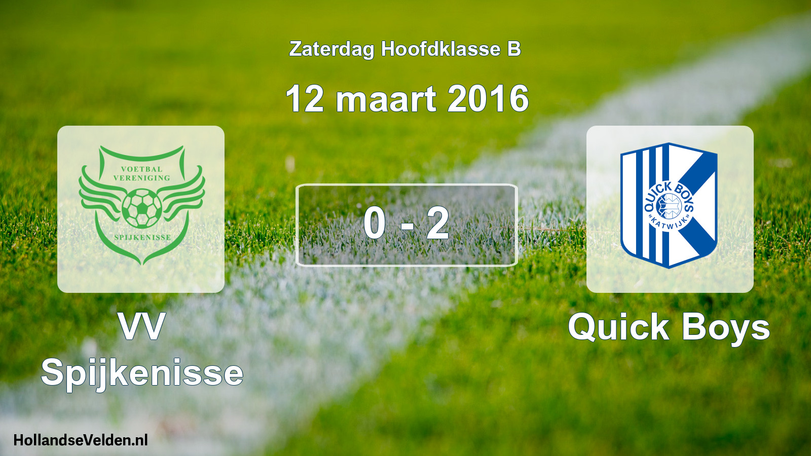 Total number of matches played: VV Spijkenisse - Quick Boys 0 - 2 (12 March 2016)