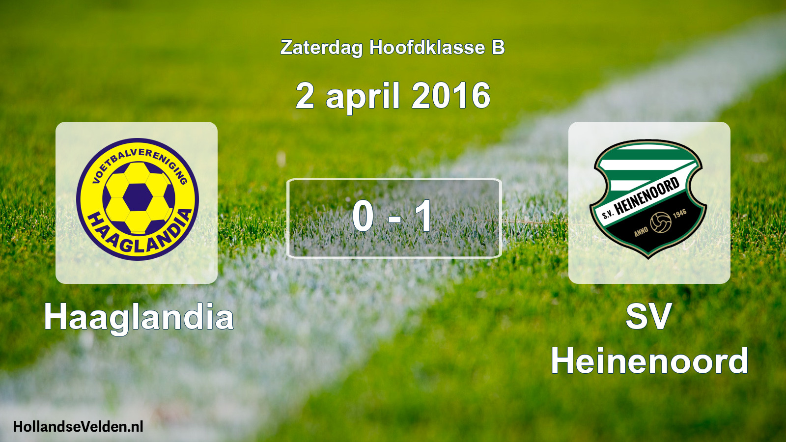 Total number of matches played: Haaglandia - SV Heinenoord 0 - 1 (2 April 2016)