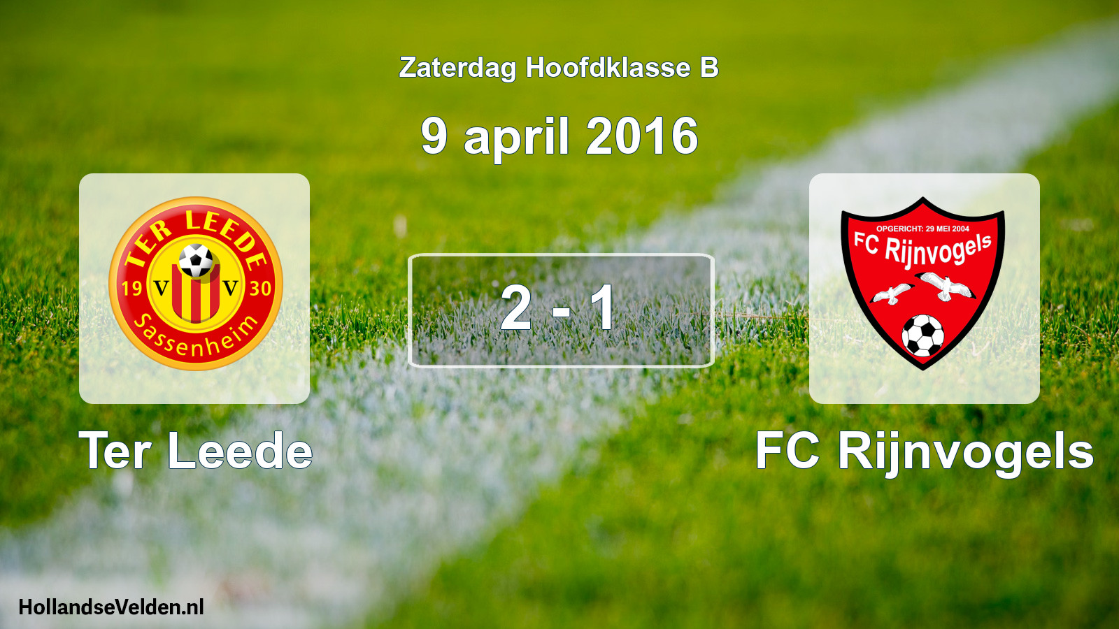 Total number of matches played: Ter Leede - FC Rijnvogels 2 - 1 (9 April 2016)