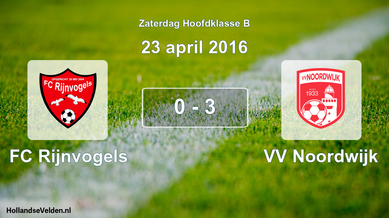 Total number of matches played: FC Rijnvogels - VV Noordwijk 0 - 3 (23 April 2016)