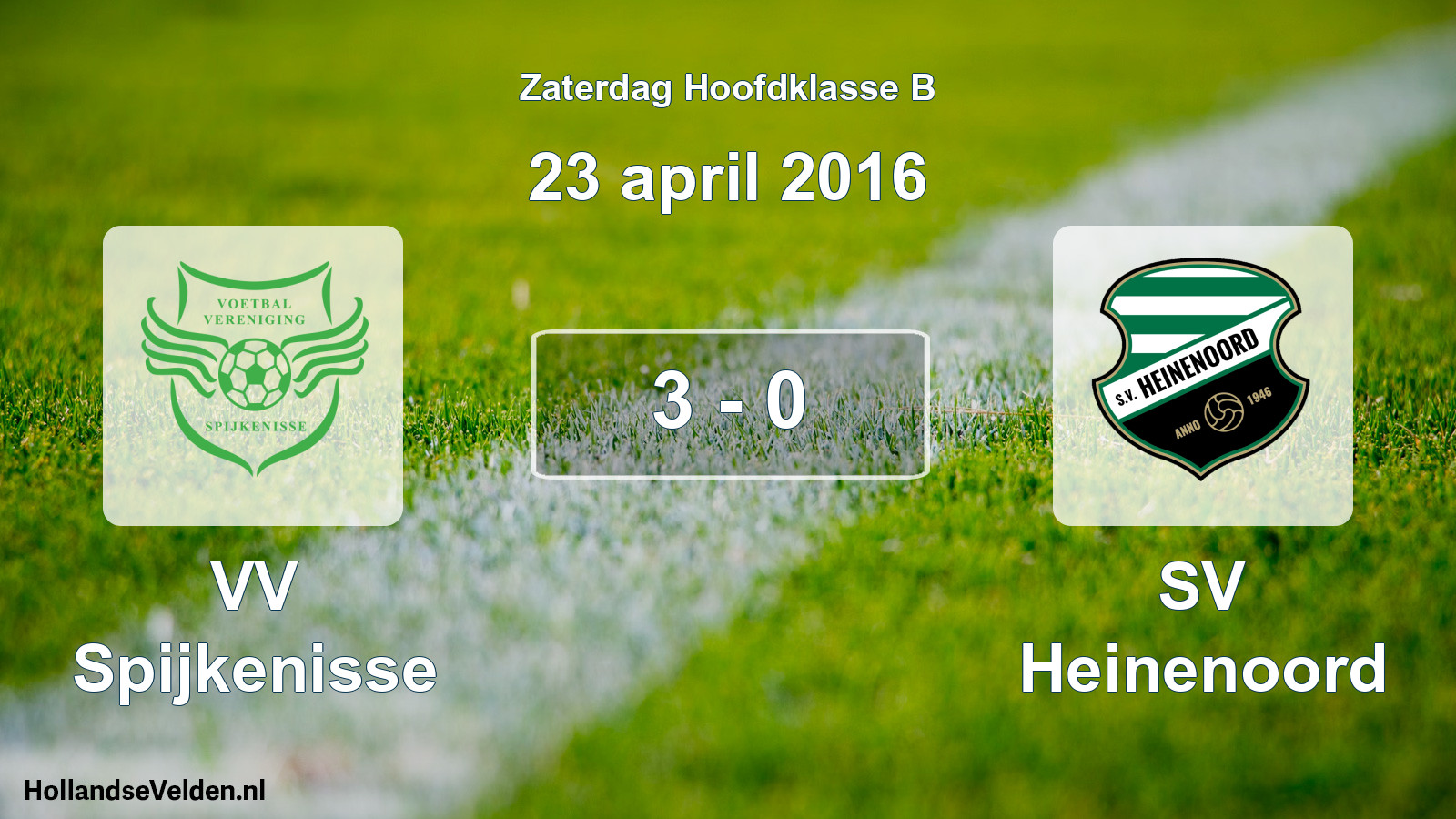 Total number of matches played: VV Spijkenisse - SV Heinenoord 3 - 0 (23 April 2016)