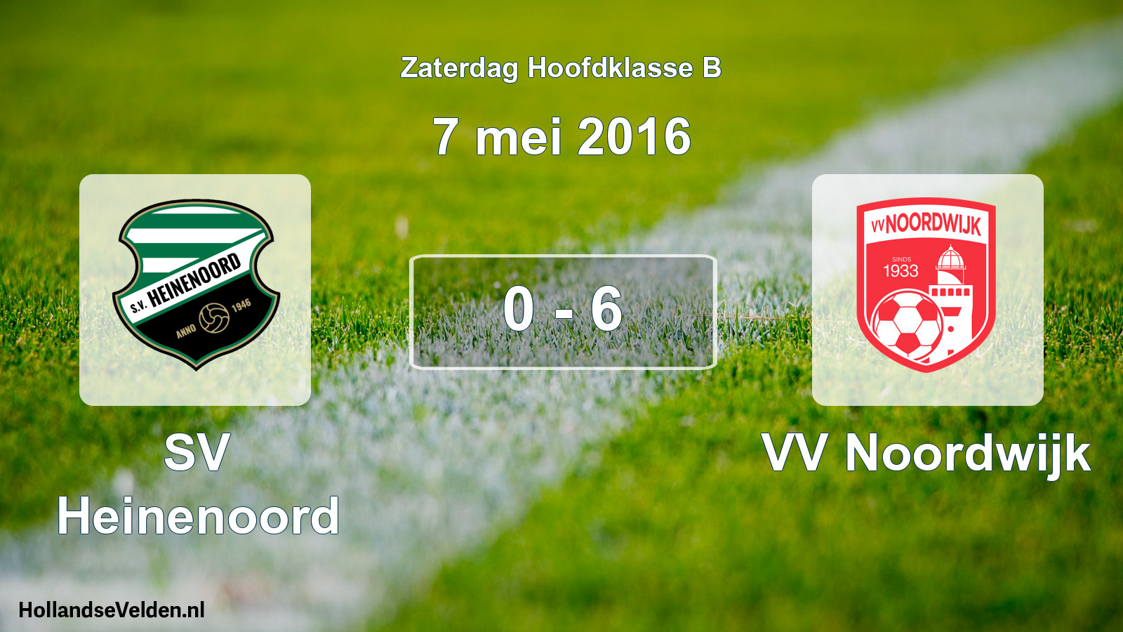 Total number of matches played: SV Heinenoord - VV Noordwijk 0 - 6 (7 May 2016)