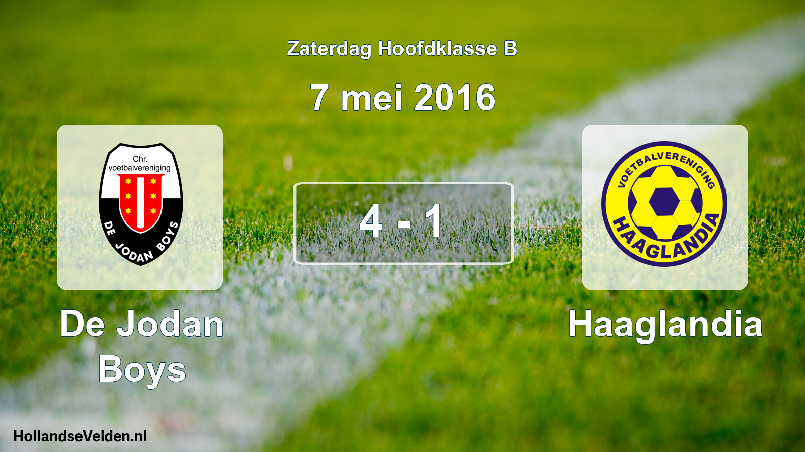 Total number of matches played: De Jodan Boys - Haaglandia 4 - 1 (7 May 2016)