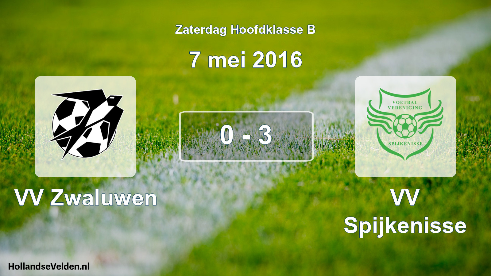 Total number of matches played: VV Zwaluwen - VV Spijkenisse 0 - 3 (7 May 2016)