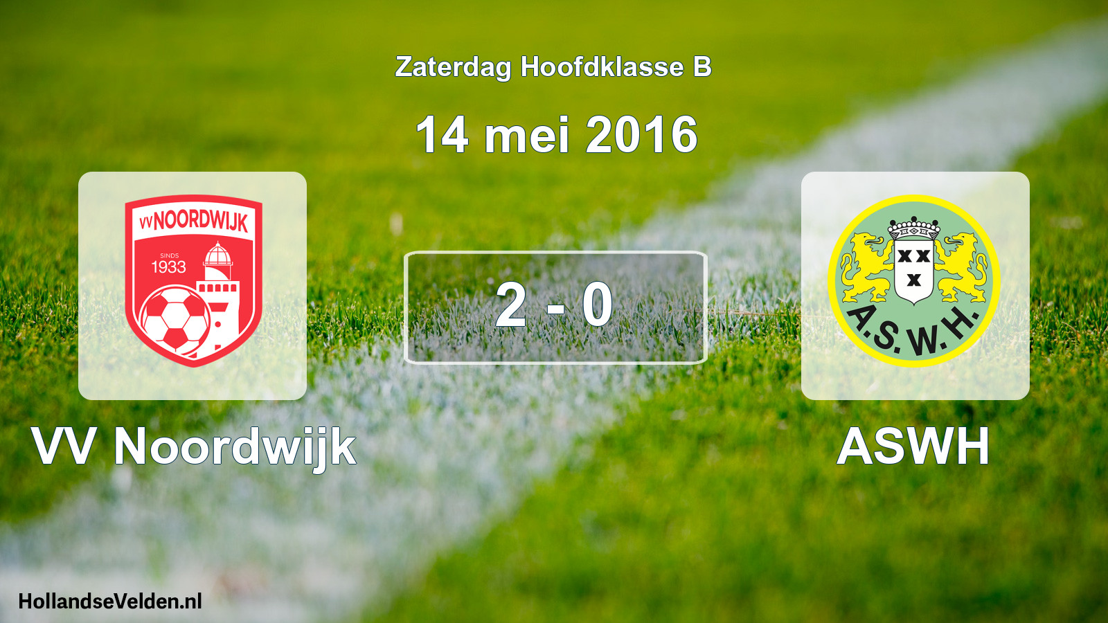 Total number of matches played: VV Noordwijk - ASWH 2 - 0 (14 May 2016)