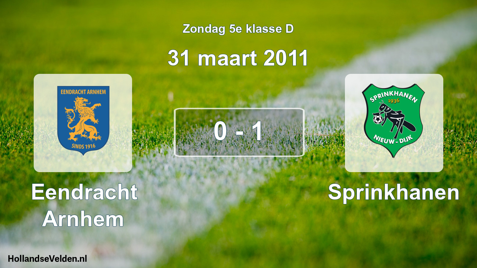 Total number of matches played: Eendracht Arnhem - Sprinkhanen 0 - 1 (31 March 2011)