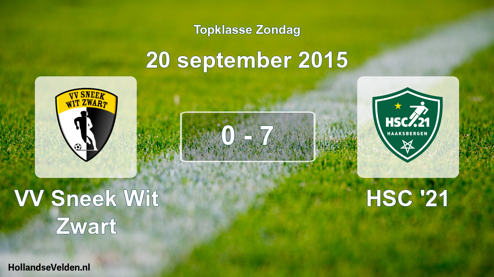 Total number of matches played: VV Sneek Wit Zwart - HSC '21 0 - 7 (20 September 2015)