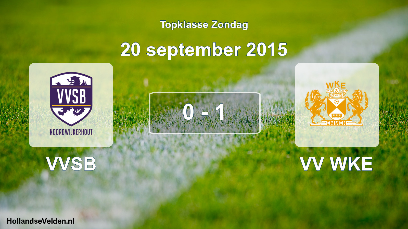 Total number of matches played: VVSB - VV WKE 0 - 1 (20 September 2015)