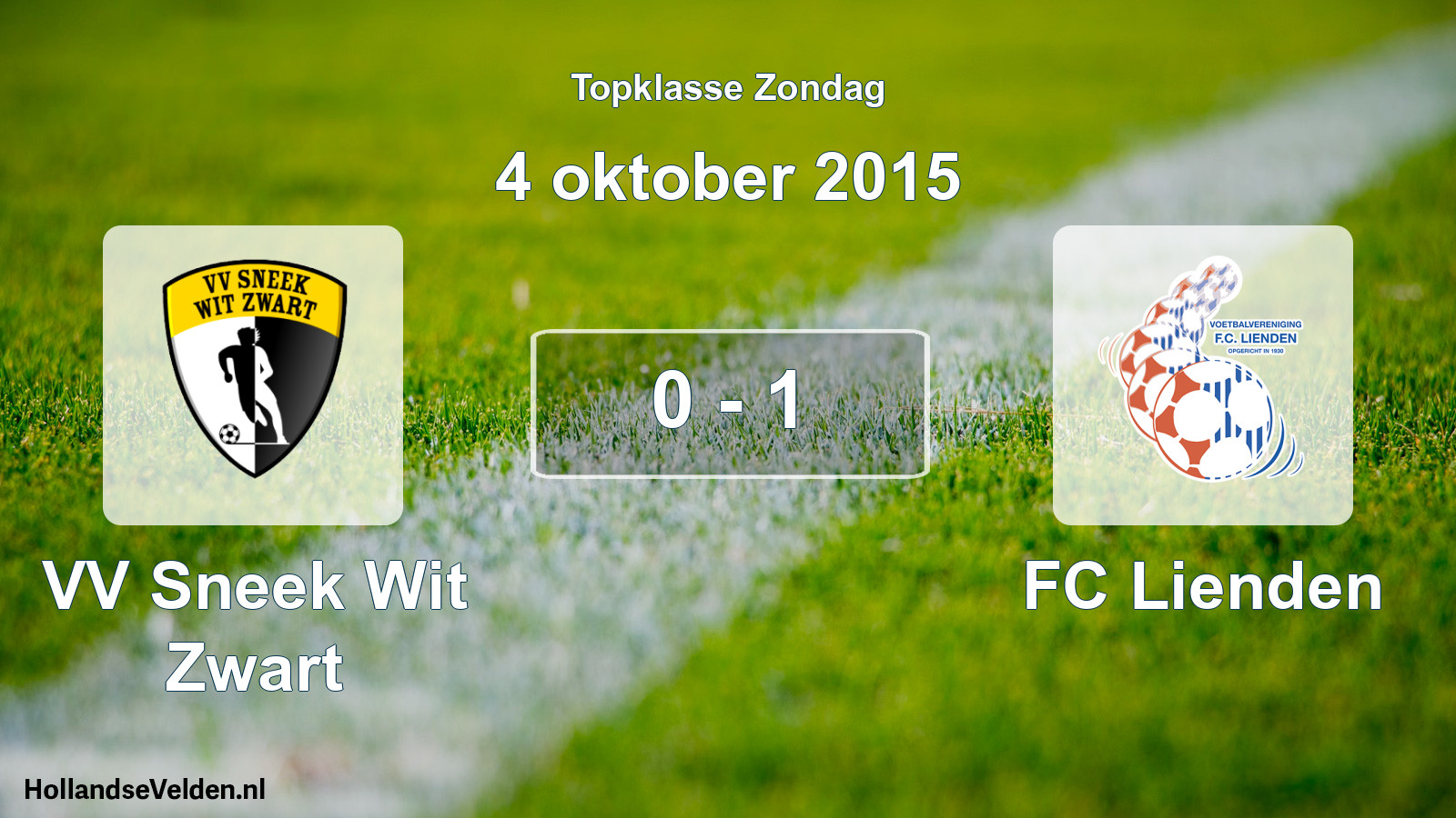 Total number of matches played: VV Sneek Wit Zwart - FC Lienden 0 - 1 (4 October 2015)