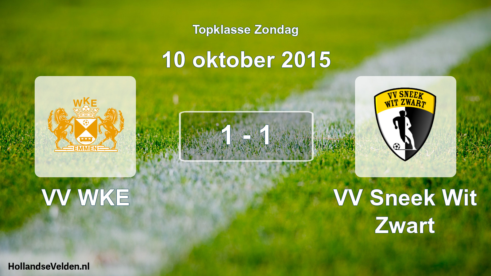 Total number of matches played: VV WKE - VV Sneek Wit Zwart 1 - 1 (10 October 2015)