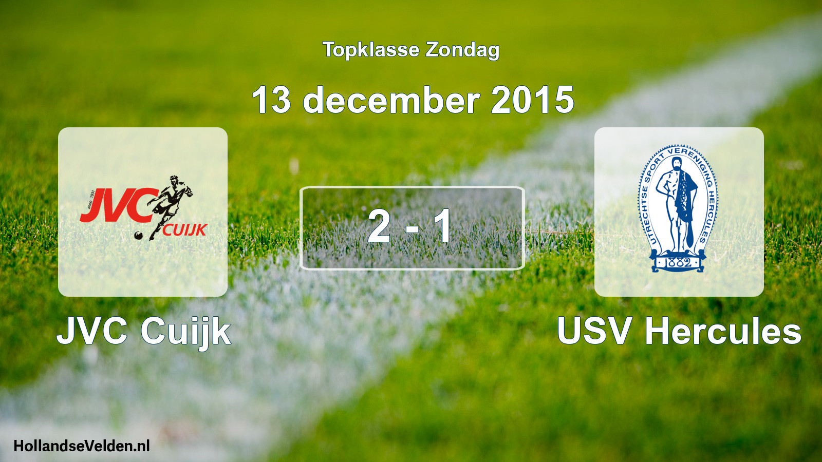 Total number of matches played: JVC Cuijk - USV Hercules 2 - 1 (13 December 2015)
