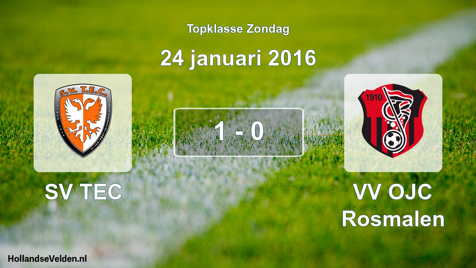Total number of matches played: SV TEC - VV OJC Rosmalen 1 - 0 (24 January 2016)