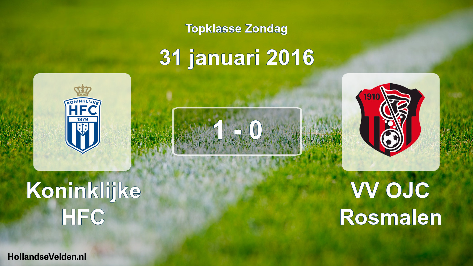 Total number of matches played: Koninklijke HFC - VV OJC Rosmalen 1 - 0 (31 January 2016)