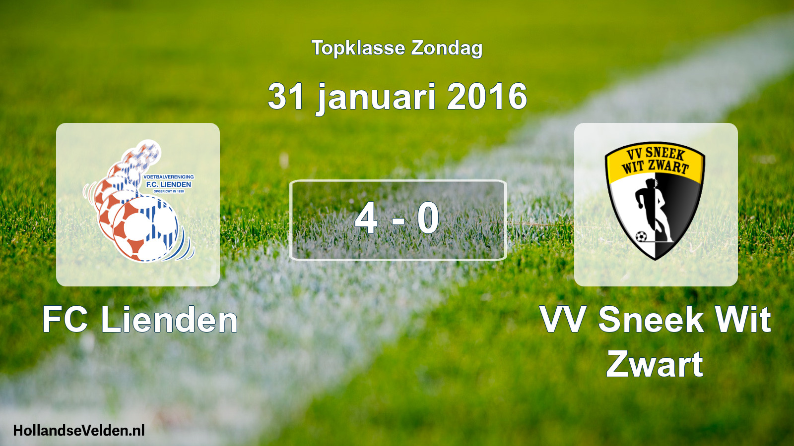Total number of matches played: FC Lienden - VV Sneek Wit Zwart 4 - 0 (31 January 2016)