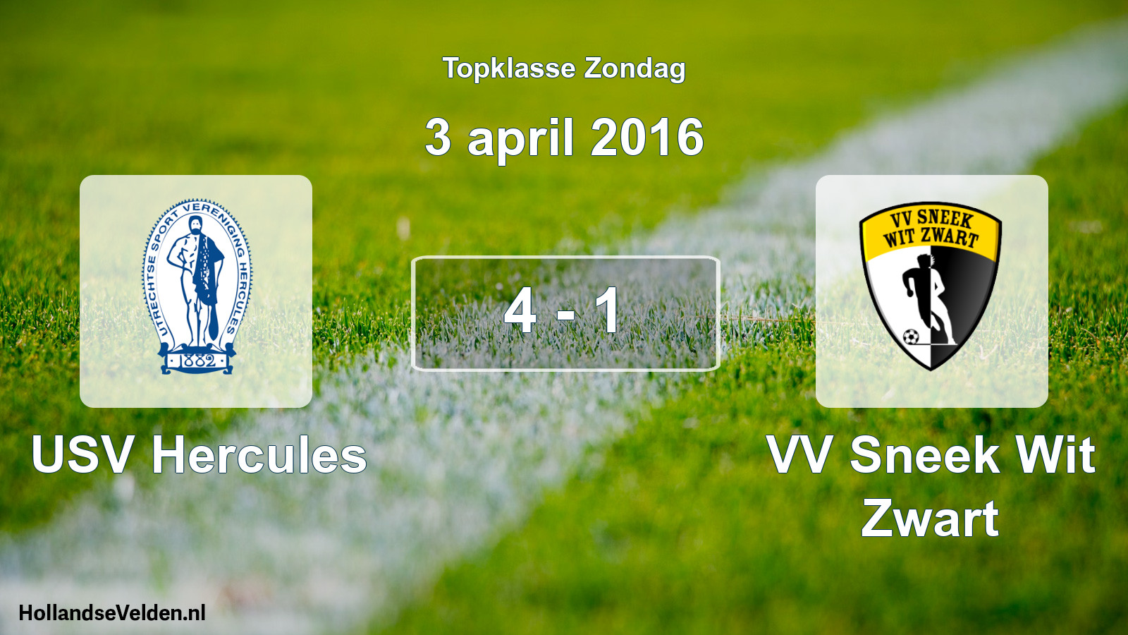 Total number of matches played: USV Hercules - VV Sneek Wit Zwart 4 - 1 (3 April 2016)