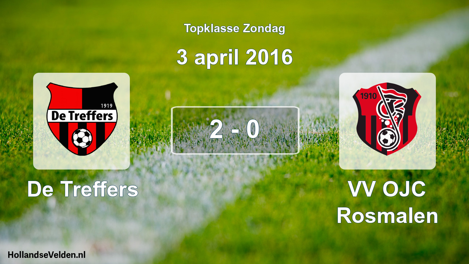 Total number of matches played: De Treffers - VV OJC Rosmalen 2 - 0 (3 April 2016)