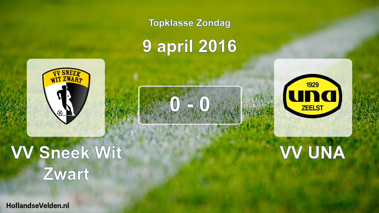 Total number of matches played: VV Sneek Wit Zwart - VV UNA 0 - 0 (9 April 2016)
