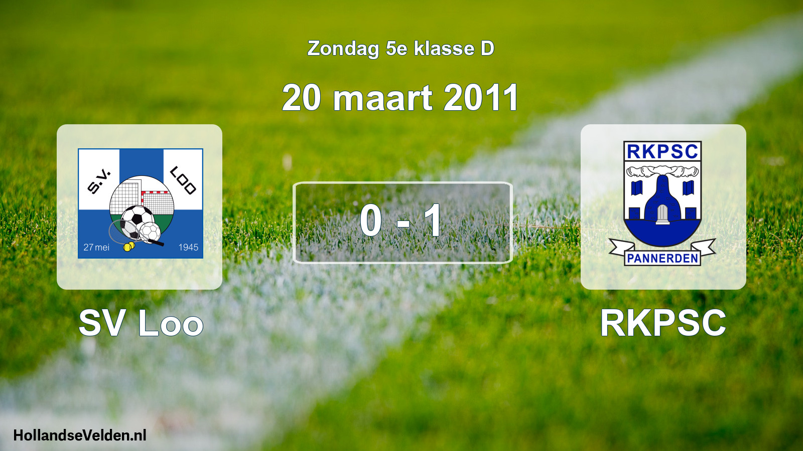 Total number of matches played: SV Loo - RKPSC 0 - 1 (20 March 2011)