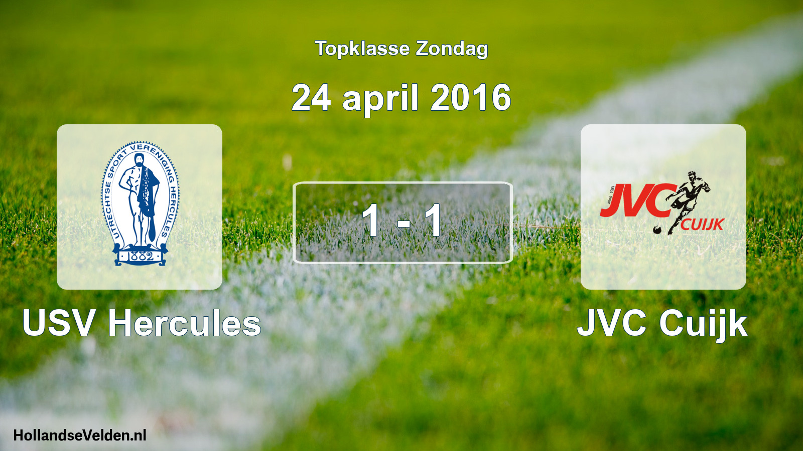 Total number of matches played: USV Hercules - JVC Cuijk 1 - 1 (24 April 2016)