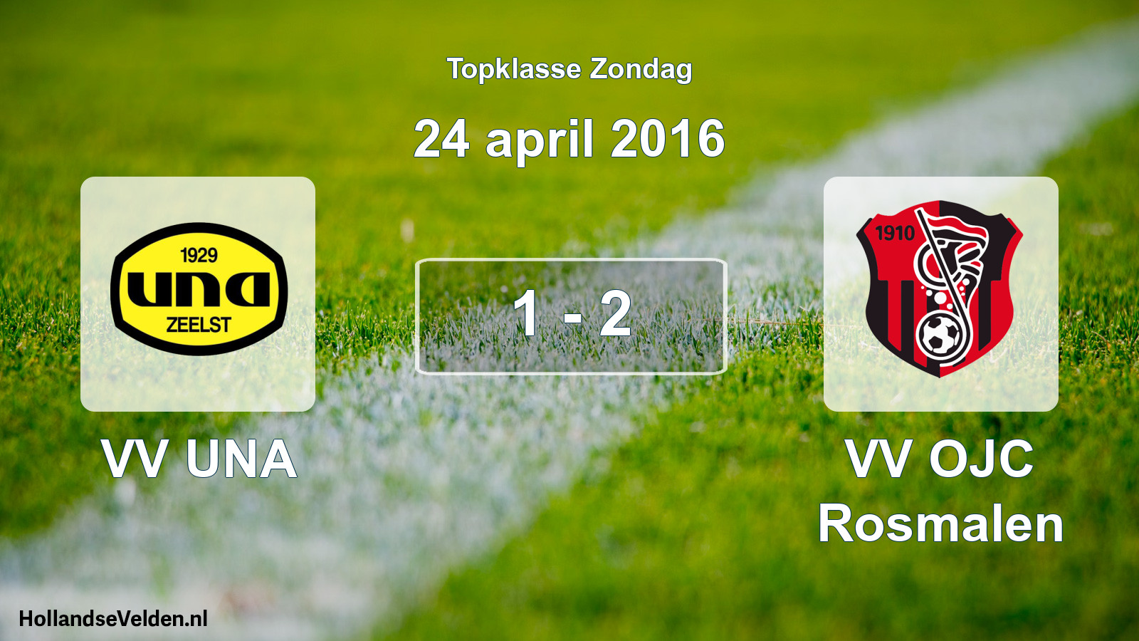 Total number of matches played: VV UNA - VV OJC Rosmalen 1 - 2 (24 April 2016)
