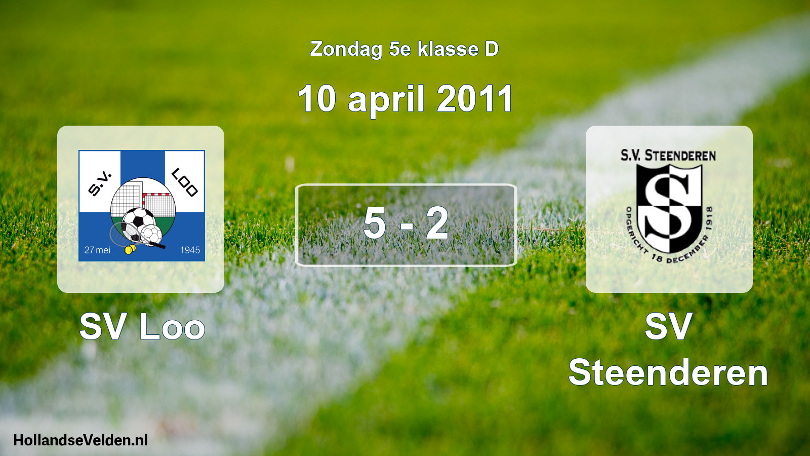 Total number of matches played: SV Loo - SV Steenderen 5 - 2 (10 April 2011)