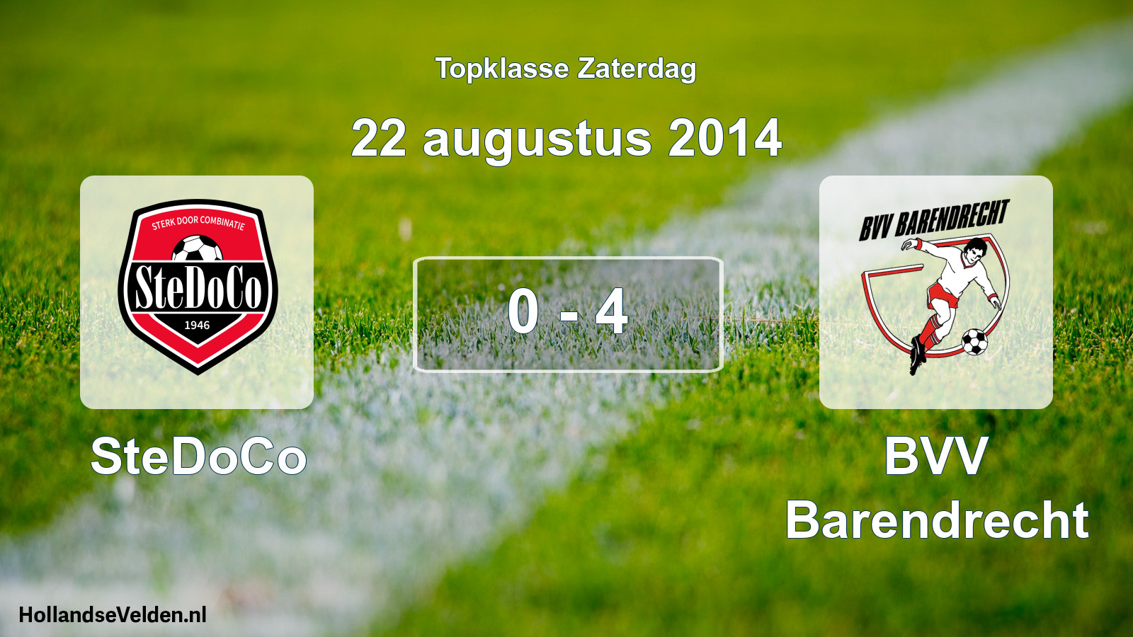 Total number of matches played: SteDoCo - BVV Barendrecht 0 - 4 (22 August 2014)