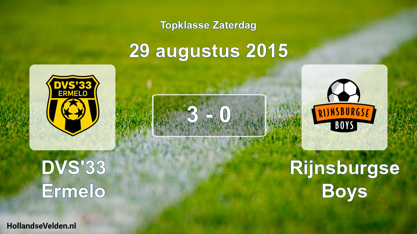 Total number of matches played: DVS'33 Ermelo - Rijnsburgse Boys 3 - 0 (29 August 2015)