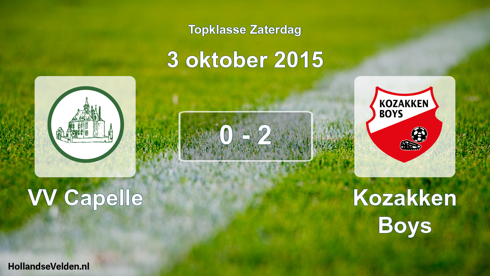 Total number of matches played: VV Capelle - Kozakken Boys 0 - 2 (3 October 2015)