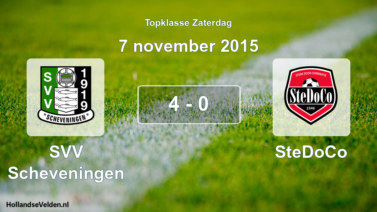 Total number of matches played: SVV Scheveningen - SteDoCo 4 - 0 (7 November 2015)
