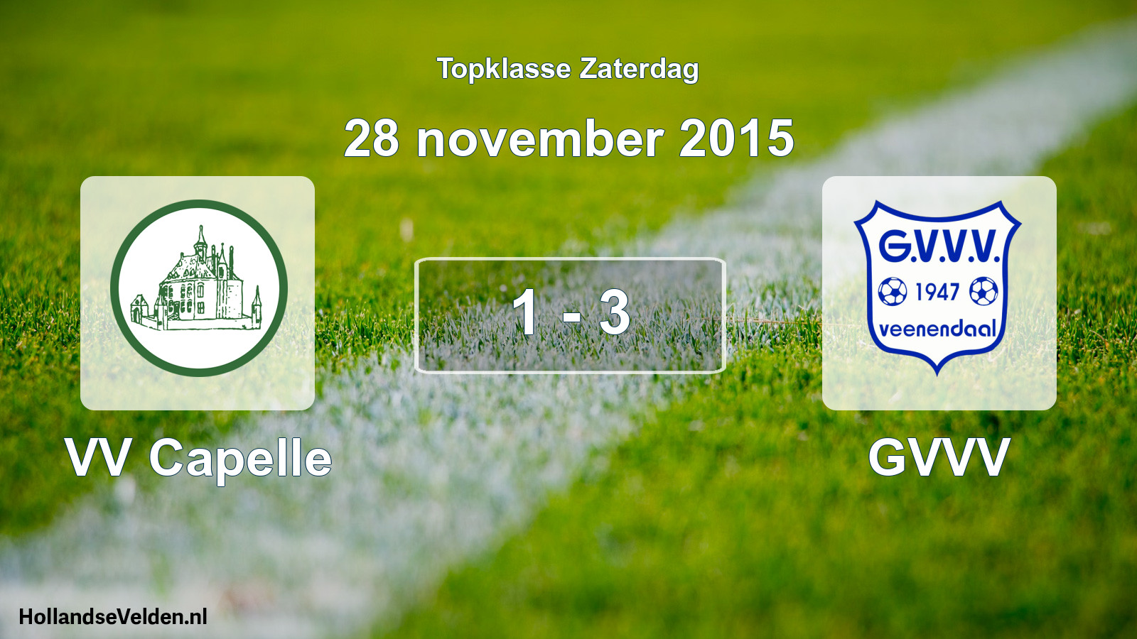 Total number of matches played: VV Capelle - GVVV 1 - 3 (28 November 2015)