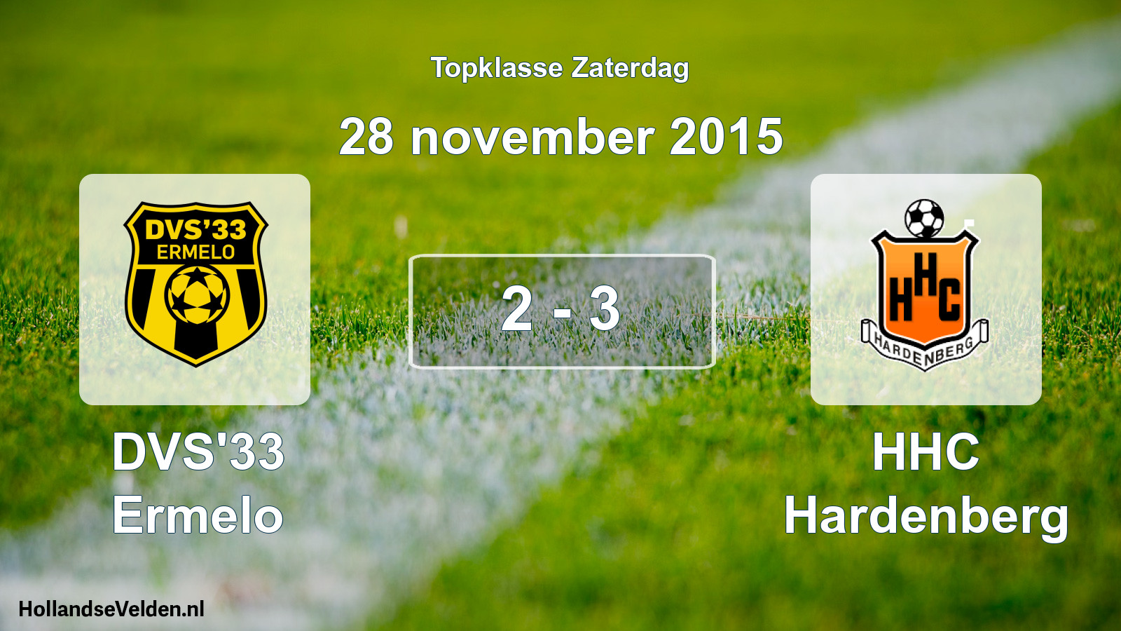 Total number of matches played: DVS'33 Ermelo - HHC Hardenberg 2 - 3 (28 November 2015)