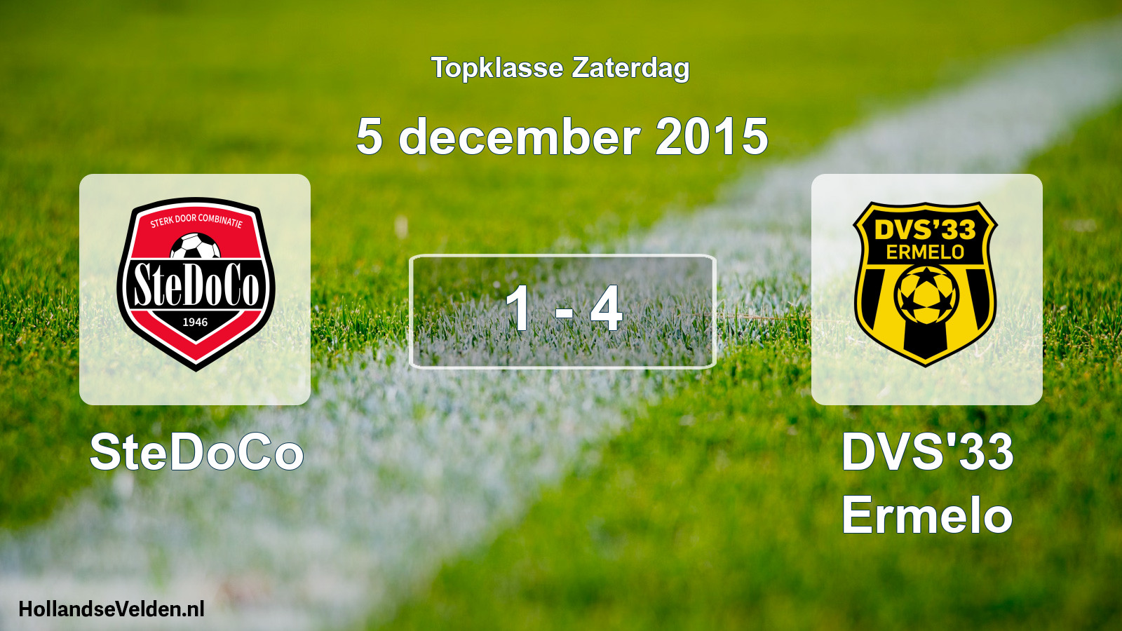 Total number of matches played: SteDoCo - DVS'33 Ermelo 1 - 4 (5 December 2015)