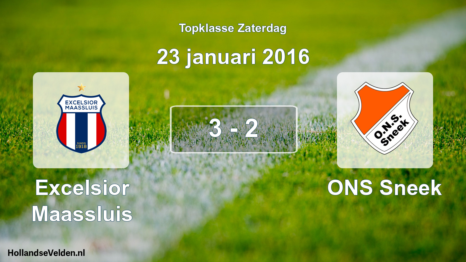 Total number of matches played: Excelsior Maassluis - ONS Sneek 3 - 2 (23 January 2016)