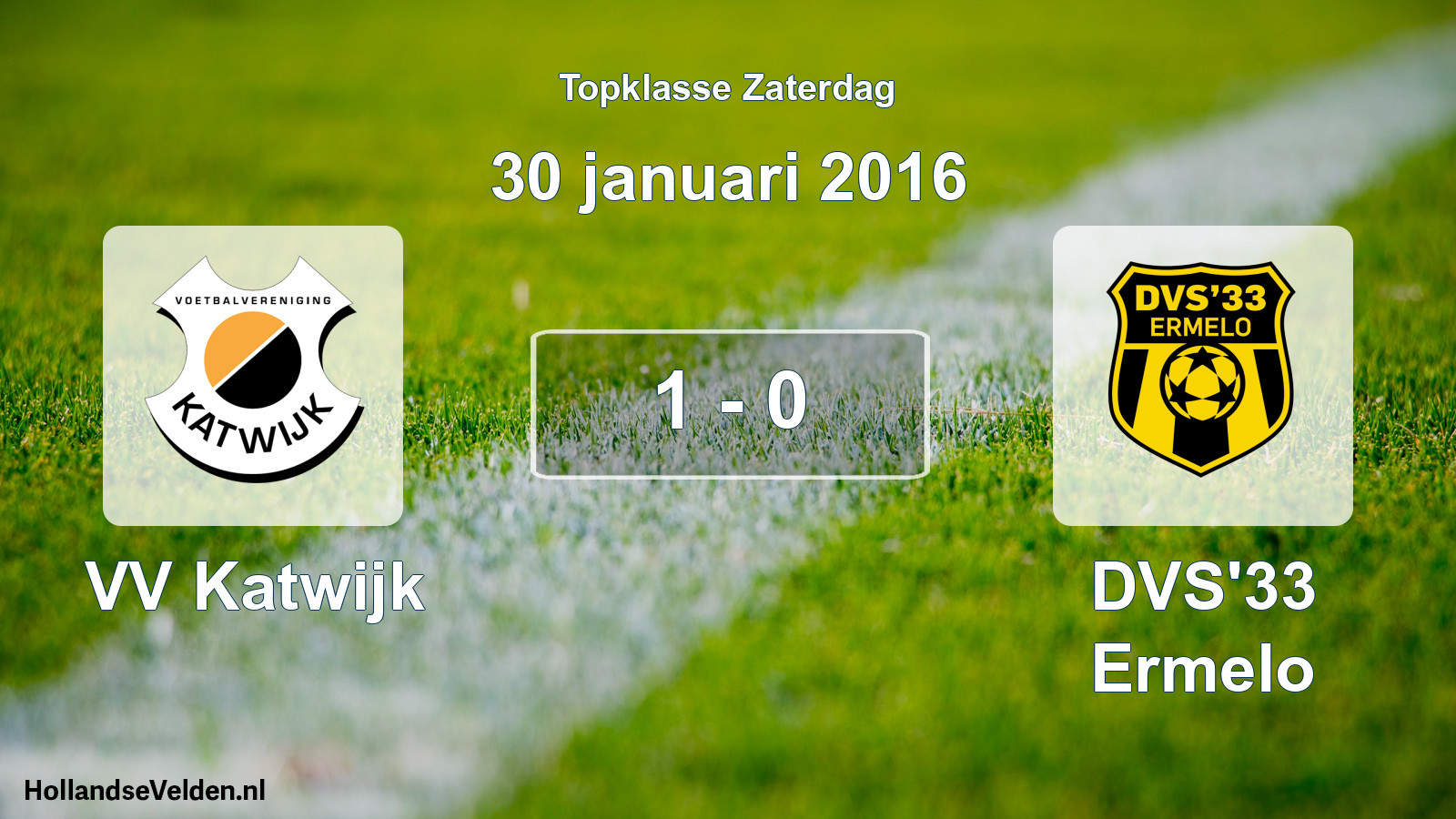 Total number of matches played: VV Katwijk - DVS'33 Ermelo 1 - 0 (30 January 2016)