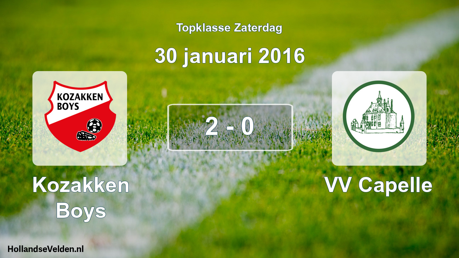 Total number of matches played: Kozakken Boys - VV Capelle 2 - 0 (30 January 2016)