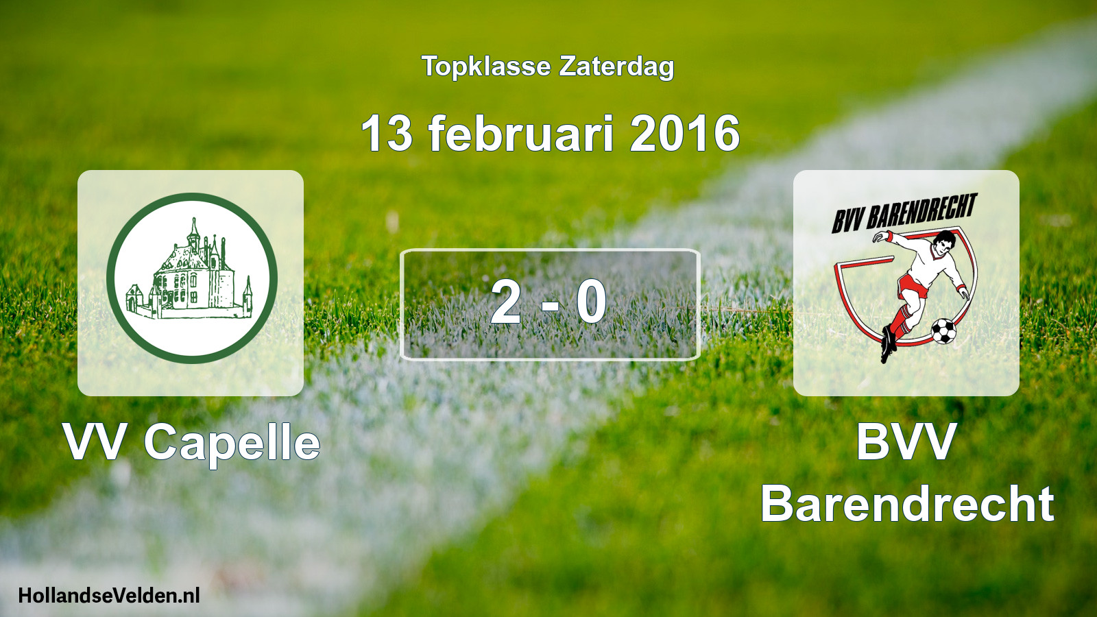 Total number of matches played: VV Capelle - BVV Barendrecht 2 - 0 (13 February 2016)