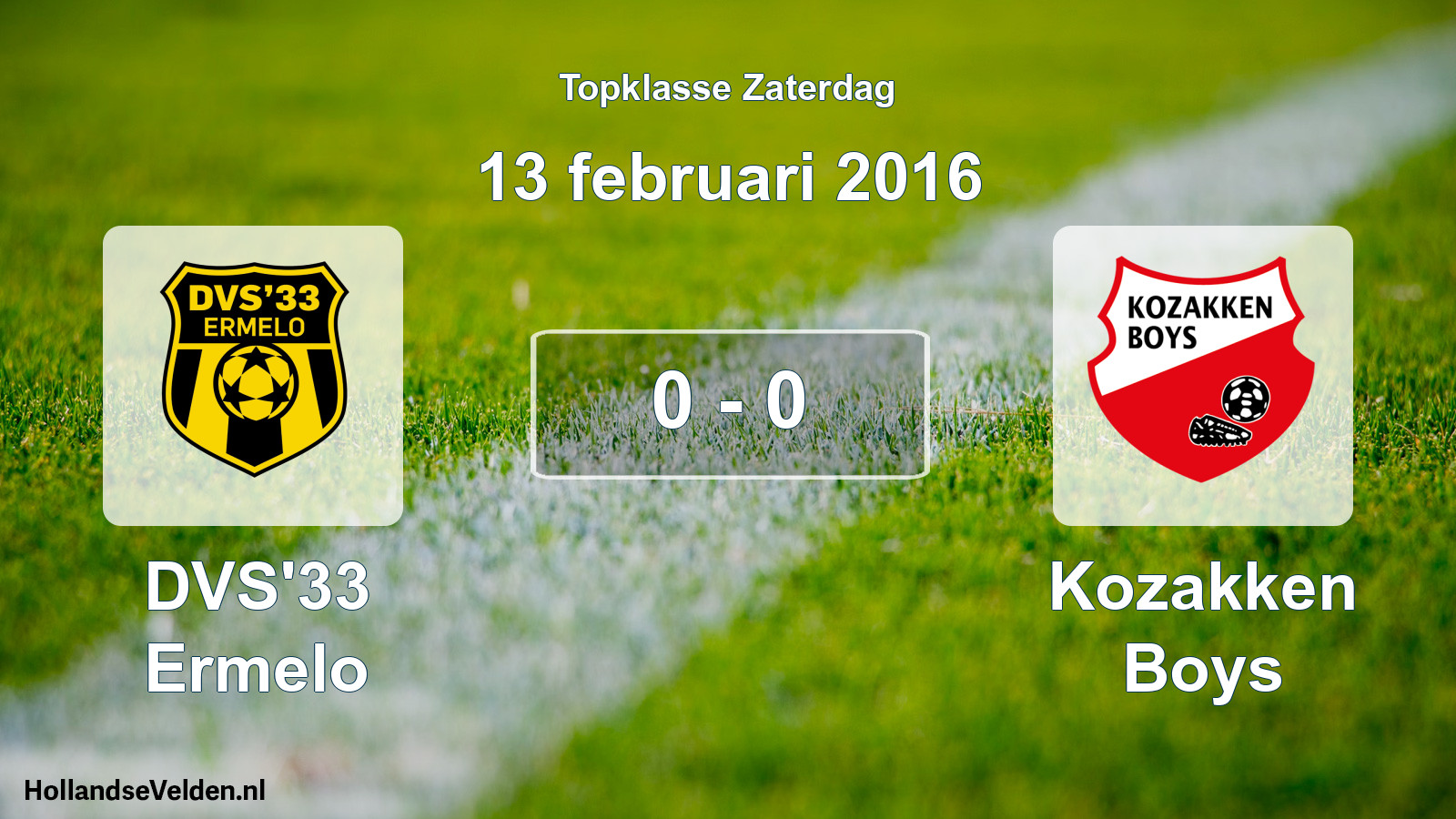 Total number of matches played: DVS'33 Ermelo - Kozakken Boys 0 - 0 (13 February 2016)