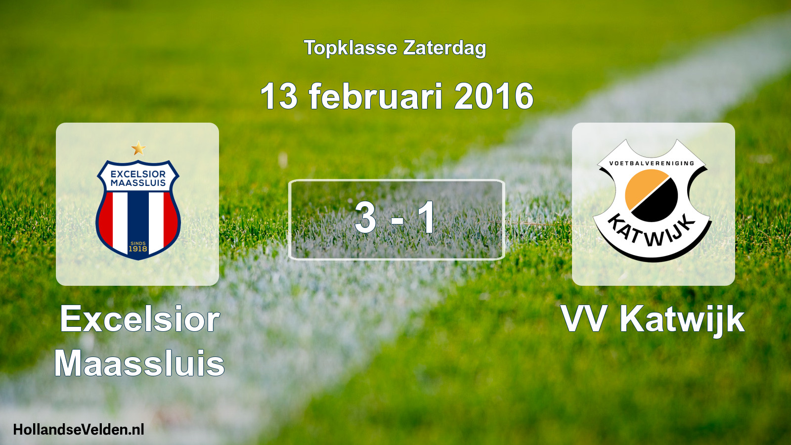 Total number of matches played: Excelsior Maassluis - VV Katwijk 3 - 1 (13 February 2016)
