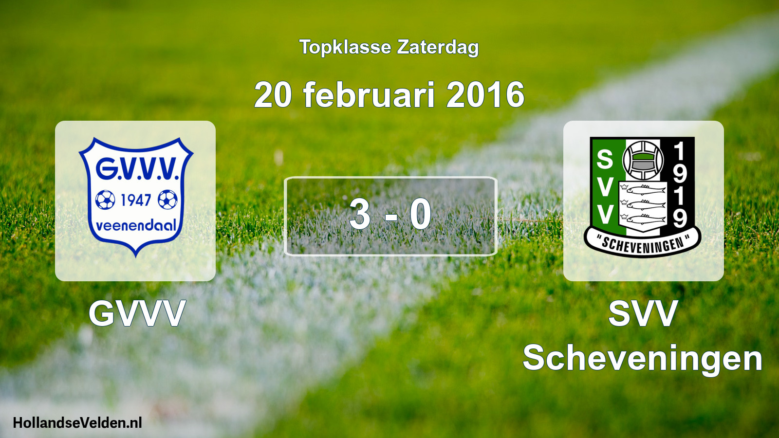Total number of matches played: GVVV - SVV Scheveningen 3 - 0 (20 February 2016)